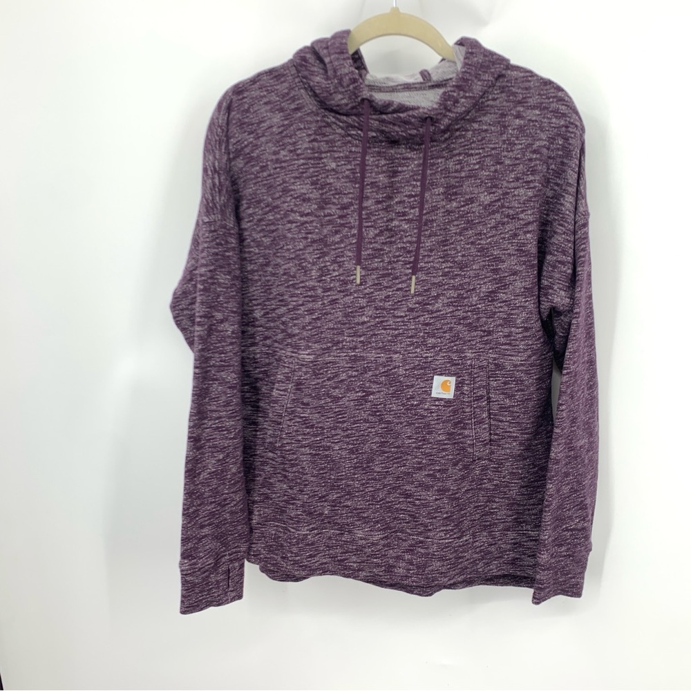 Carhartt Women Size Small 4 6 Hoodie Pullover Sweatshirt‎ Top Relaxed Fit Purple